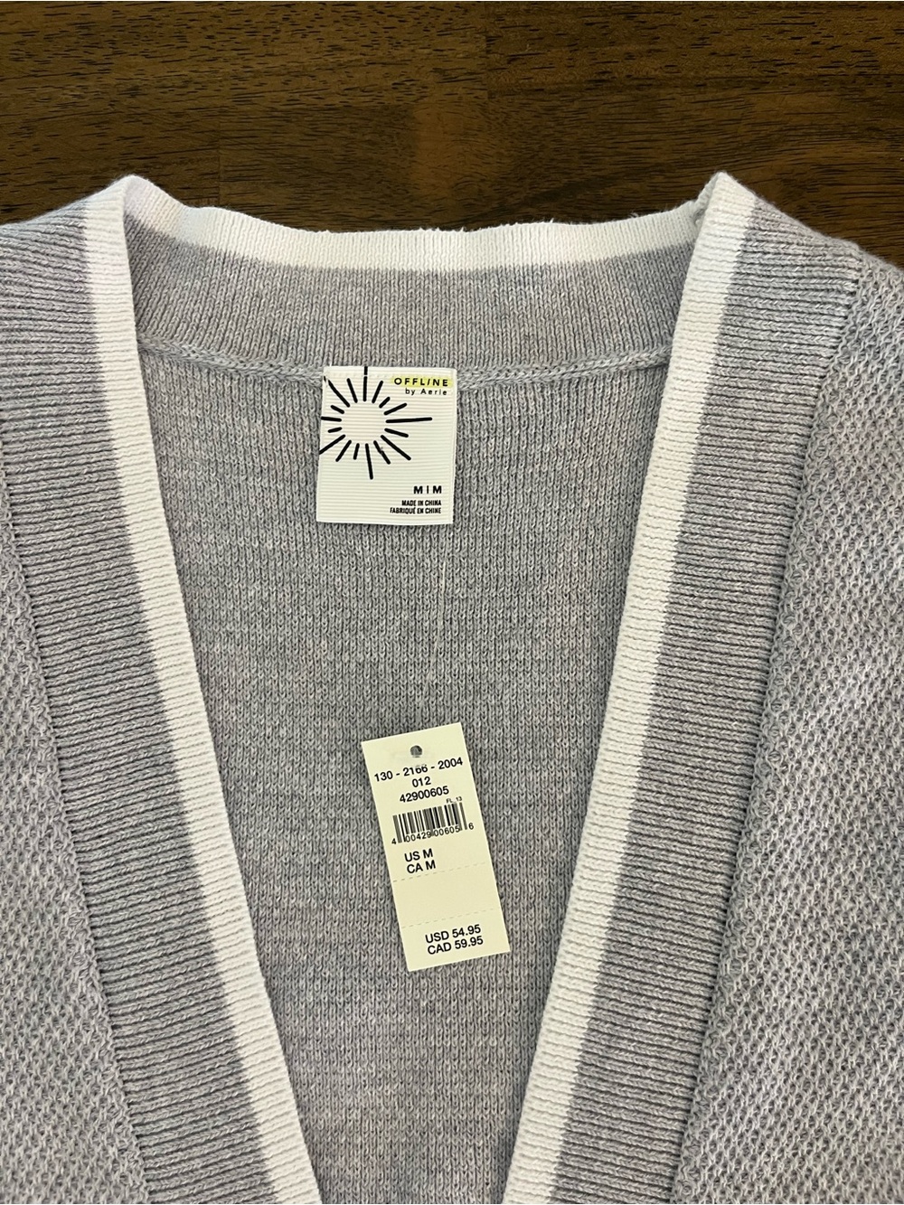 Offline by Aerie Tennis Sweater Vest Cardigan Cotton Blend Preppy Sz MED NWT - Picture 4 of 12